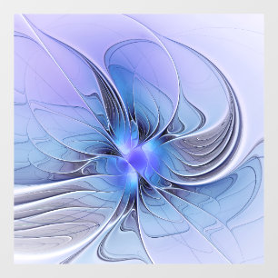 Abstract Modern Fractal Art Lavender Blue Window Cling