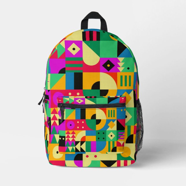 Abstract Modern Garden Printed Backpack (Front)