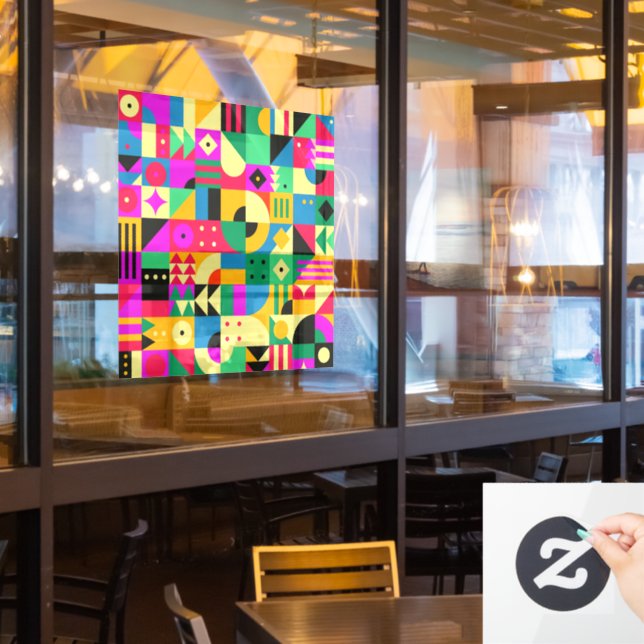 Abstract Modern Garden Window Cling (Restaurant Window)