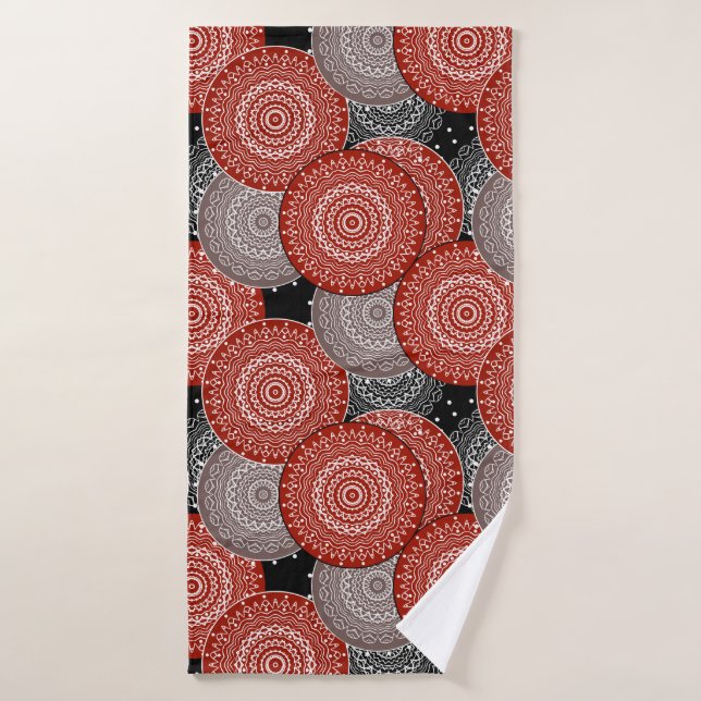 Abstract modern geometrcal circles round shapes ma bath towel set (Bath Towel)