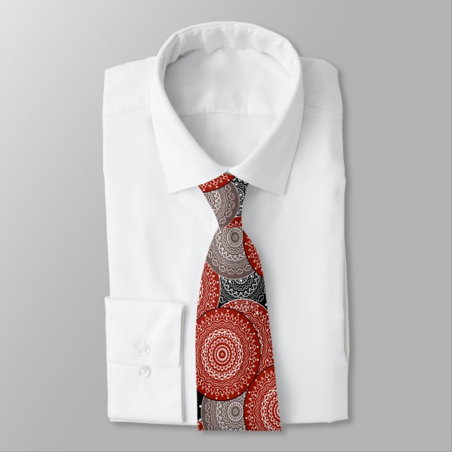 Abstract modern geometrcal circles round shapes ma tie (Tied)