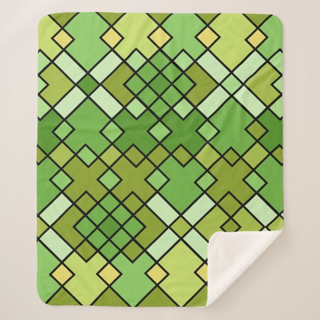 Abstract modern geometric art sherpa blanket (Front)