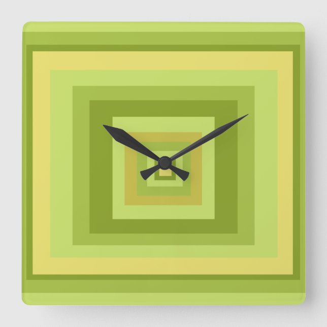 Abstract modern geometric art square wall clock (Front)