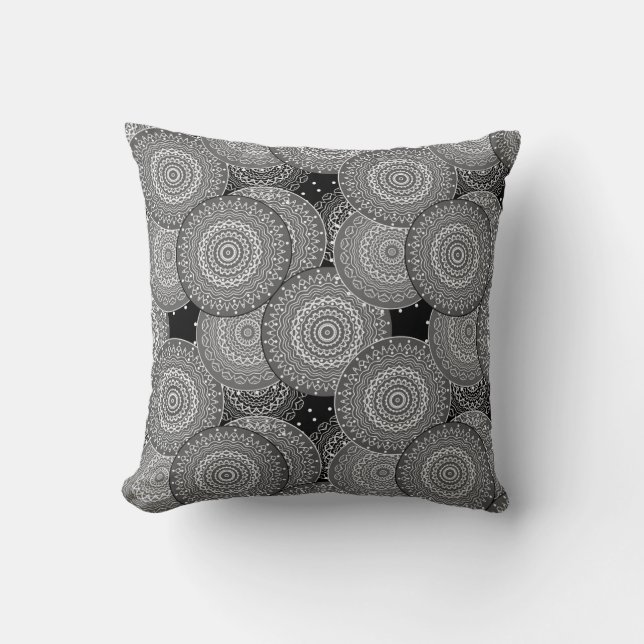 Abstract modern geometric circles round shapes man cushion (Front)