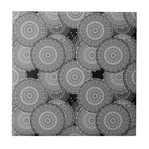 Abstract modern geometric circles round shapes man tile