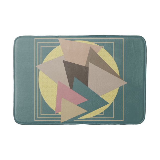 Abstract modern geometric futuristic art bath mat (Front)