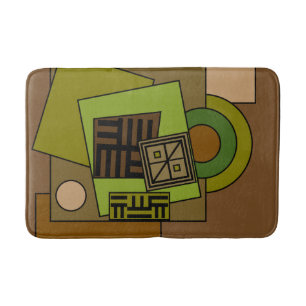 Abstract modern geometric pattern bath mat