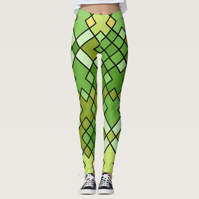Abstract modern geometric pattern leggings (Front)