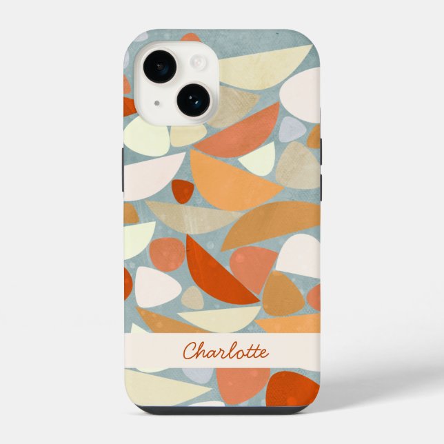 Abstract Modern Geometric Personalised iPhone Case (Back)