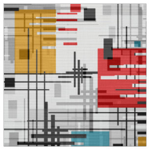 Abstract modern geometric shapes striped lined rec fabric