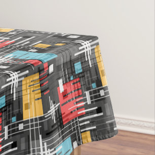 Abstract modern geometric shapes striped lined rec tablecloth