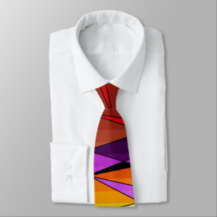 Abstract modern geometric shapes triangles orange tie
