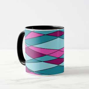 Abstract modern geometric shapes triangles pink tu mug