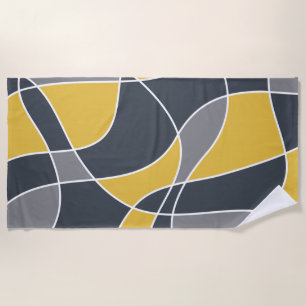 Abstract, modern, geometric, trendy pattern beach towel