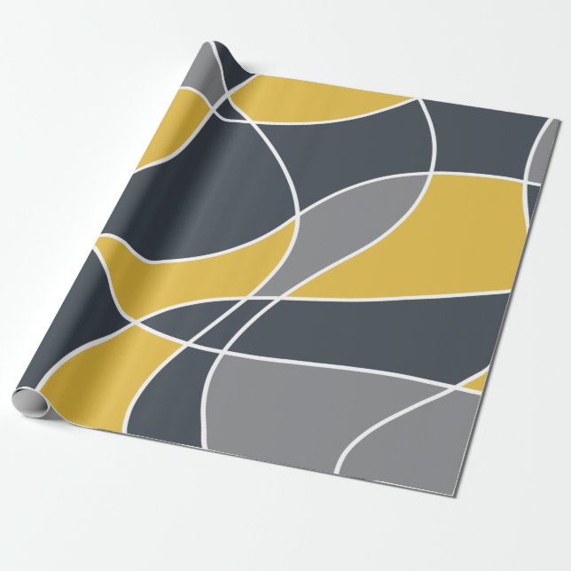 Abstract, modern, geometric, trendy pattern wrapping paper (Unrolled)