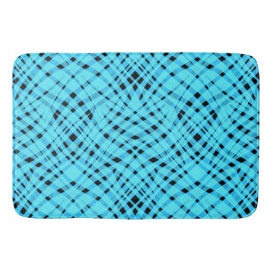 Abstract modern geometrical bright striped print bath mat