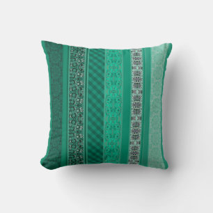 Abstract modern geometrical ornamental retro patch cushion