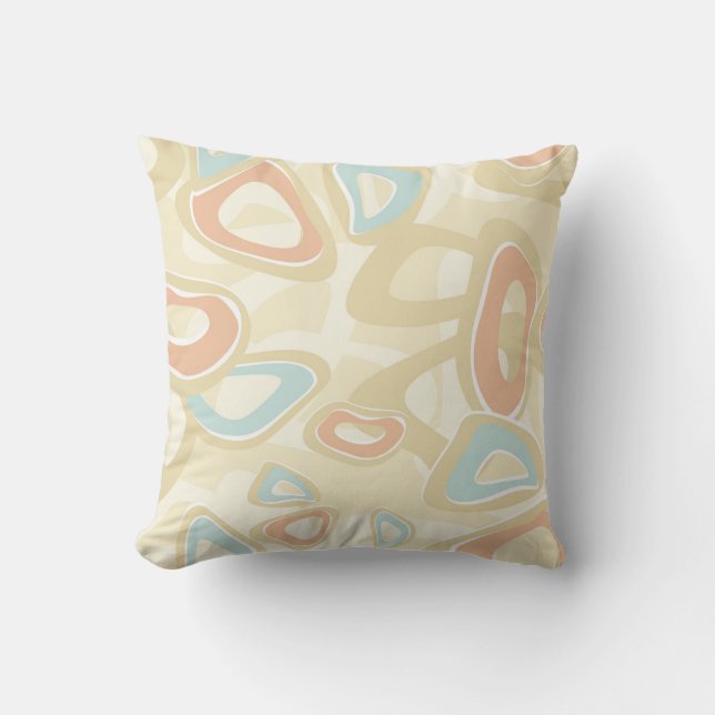 Abstract modern geometrical shapes pastel retro vi cushion (Front)