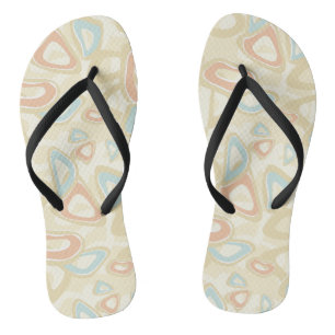 Abstract modern geometrical shapes pastel retro vi flip flops