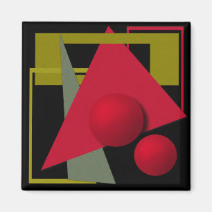 Abstract modern geometrical shapes print magnet