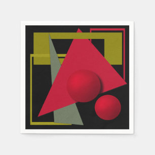 Abstract modern geometrical shapes print napkin