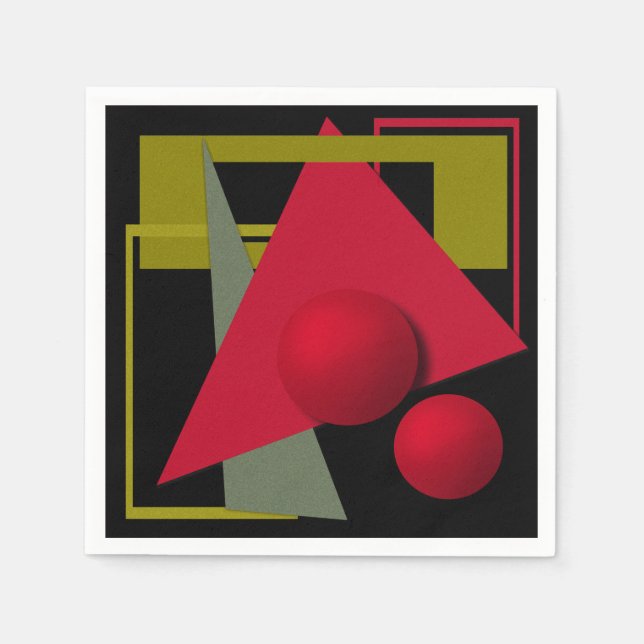 Abstract modern geometrical shapes print napkin (Front)