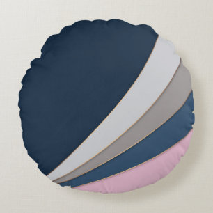 Abstract modern geometrical simple print round cushion