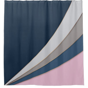 Abstract modern geometrical simple print shower curtain