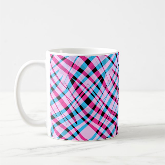Abstract modern geometrical striped bright summer coffee mug (Left)