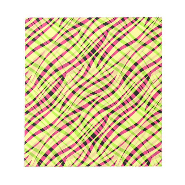 Abstract modern geometrical striped bright summer notepad (Front)