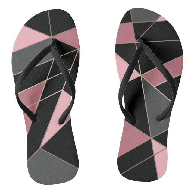 Abstract modern geometrical triangles print flip flops (Footbed)