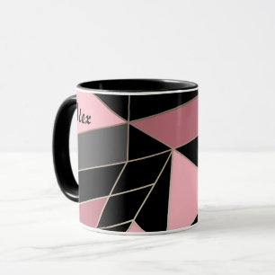 Abstract modern geometrical triangles print mug