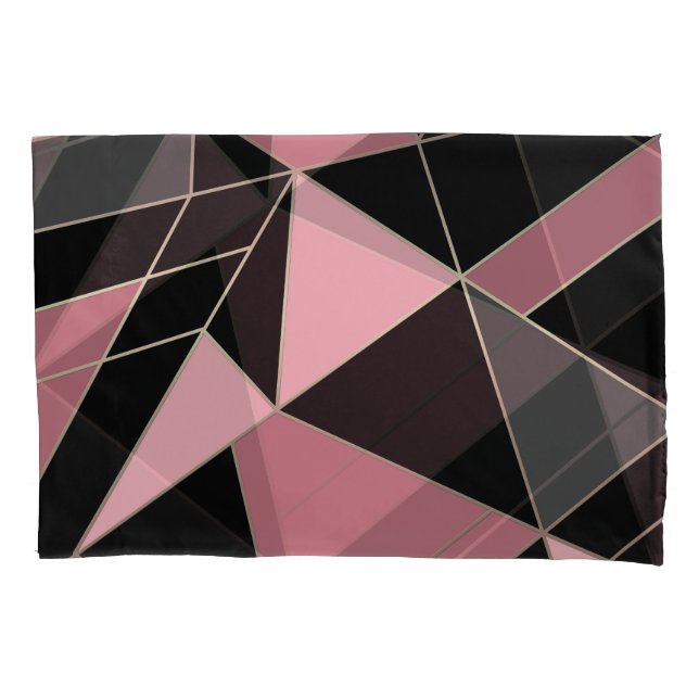 Abstract modern geometrical triangles print  pillowcase (Front)