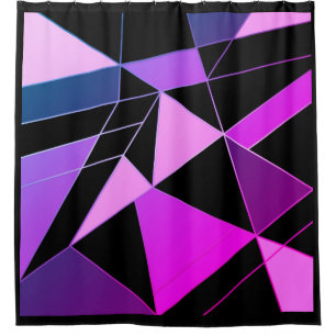 Abstract modern geometrical triangles print shower curtain