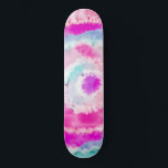 Abstract Modern Girly Pink White Tie Dye Paint Skateboard<br><div class="desc">This abstract and modern art piece is perfect for the trendy hipster. It features an artsy, modern, and girly hand-painted pink, blue, purple, and white tie-dye pattern. It's bohemian, cool, and unique! ***IMPORTANT DESIGN NOTE: For any custom design request such as matching product requests, colour changes, placement changes, or any...</div>