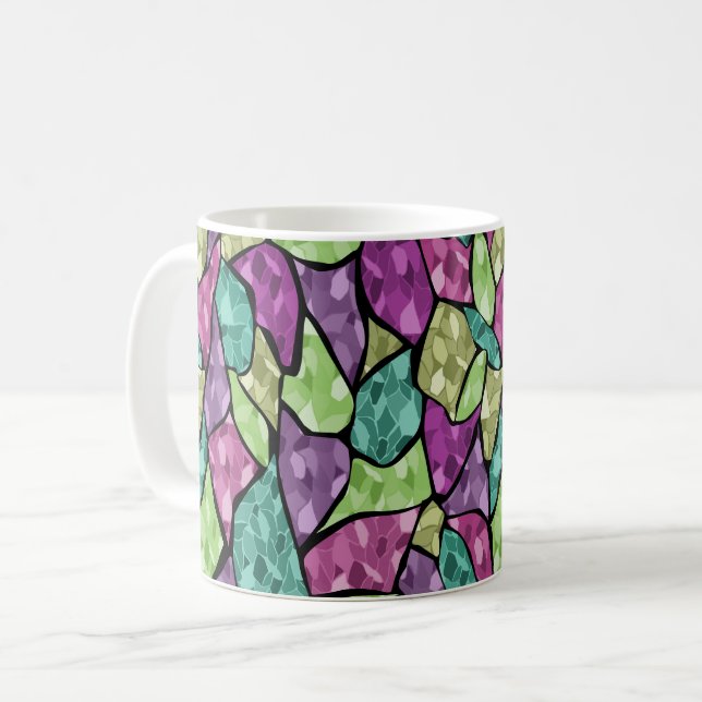 Abstract modern glass mosaic tile pattern bright c coffee mug (Front Left)