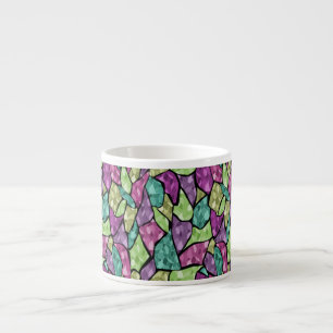 Abstract modern glass mosaic tile pattern bright c espresso cup