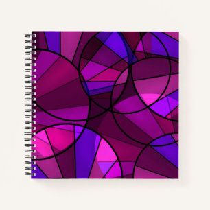 Abstract modern glass mosaic tile pattern bright c notebook