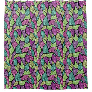 Abstract modern glass mosaic tile pattern bright c shower curtain