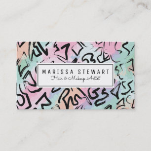 Abstract Modern Graffiti Watercolor Brushstrokes Business Card
