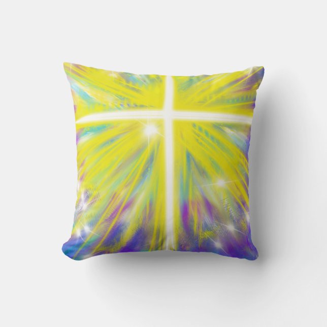 Abstract Modern  Jesus Easter Resurrection Cross Cushion (Front)
