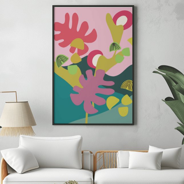 Abstract modern landscape art pink tree poster (Creator Uploaded)