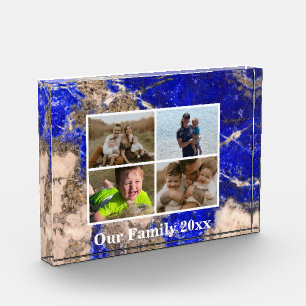 Abstract modern Lapis Lazuli Blue Granite marble Photo Block