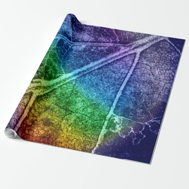 Abstract Modern Leaf Pastel #2 Wrapping Paper (Unrolled)