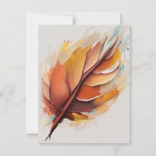 Abstract Modern Leaves Paintings Set, Leaf Holiday Card