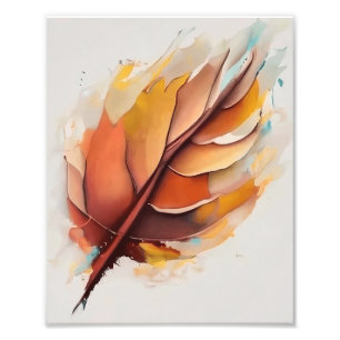 Abstract Modern Leaves Paintings Set, Leaf Photo Print
