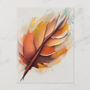 Abstract Modern Leaves Paintings Set, Leaf Postcard