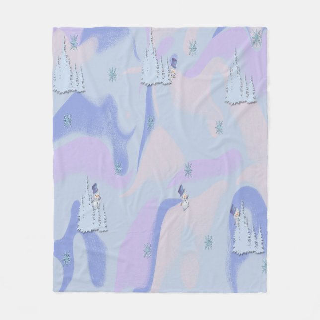 Abstract Modern Liquid Art Christmas  Fleece Blanket (Front)