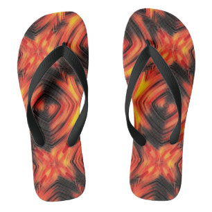 Abstract modern liquid modern liquify waves brown flip flops