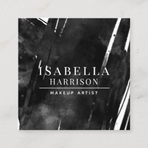 Abstract Modern Makeup Artist Black Square Business Card